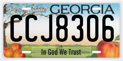GA license plate CCJ8306