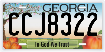 GA license plate CCJ8322