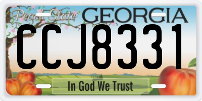 GA license plate CCJ8331