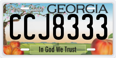 GA license plate CCJ8333