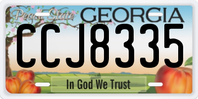 GA license plate CCJ8335