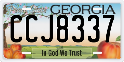 GA license plate CCJ8337