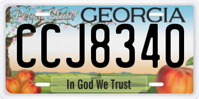 GA license plate CCJ8340