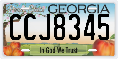 GA license plate CCJ8345