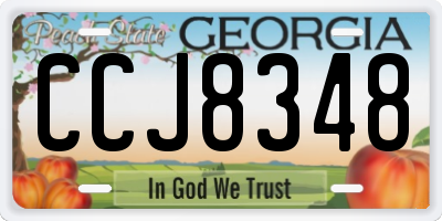 GA license plate CCJ8348