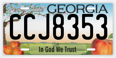 GA license plate CCJ8353