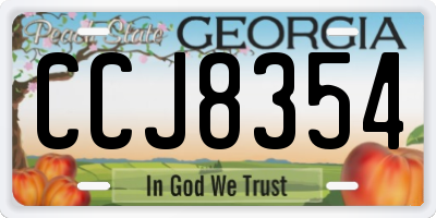 GA license plate CCJ8354