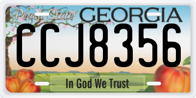 GA license plate CCJ8356