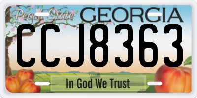 GA license plate CCJ8363