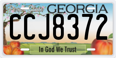 GA license plate CCJ8372