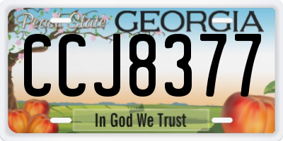 GA license plate CCJ8377
