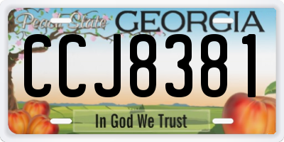 GA license plate CCJ8381