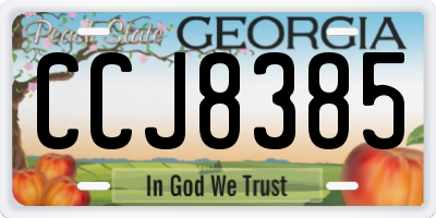 GA license plate CCJ8385