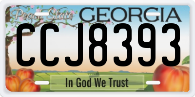 GA license plate CCJ8393