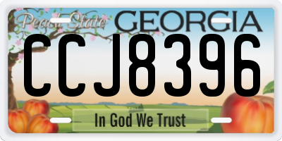 GA license plate CCJ8396