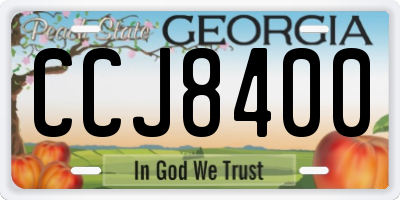 GA license plate CCJ8400