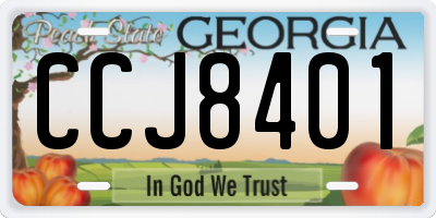 GA license plate CCJ8401