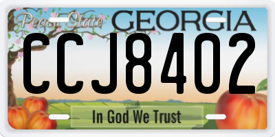 GA license plate CCJ8402