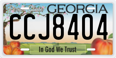 GA license plate CCJ8404