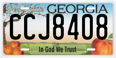 GA license plate CCJ8408