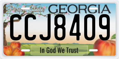 GA license plate CCJ8409