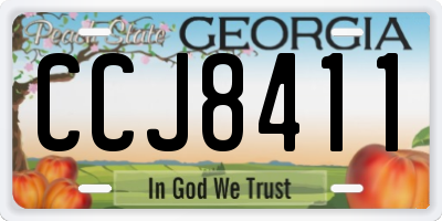 GA license plate CCJ8411