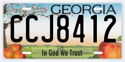 GA license plate CCJ8412