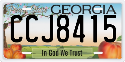 GA license plate CCJ8415