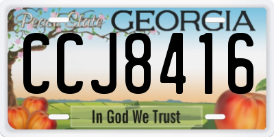 GA license plate CCJ8416