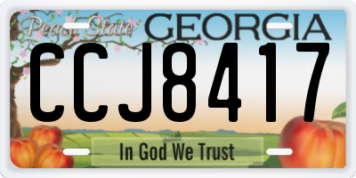 GA license plate CCJ8417