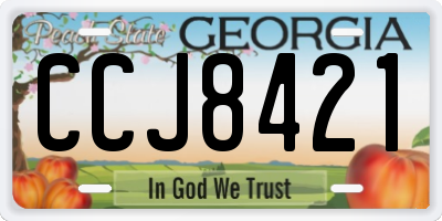 GA license plate CCJ8421