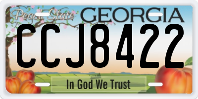 GA license plate CCJ8422