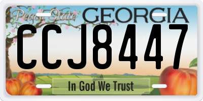 GA license plate CCJ8447