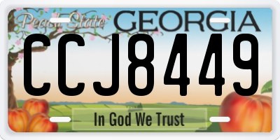 GA license plate CCJ8449
