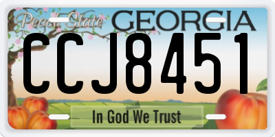 GA license plate CCJ8451