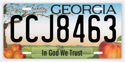 GA license plate CCJ8463