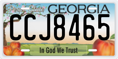 GA license plate CCJ8465