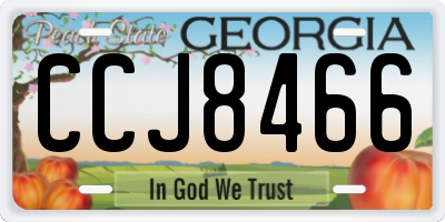 GA license plate CCJ8466