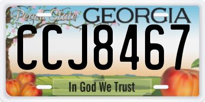 GA license plate CCJ8467