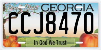 GA license plate CCJ8470
