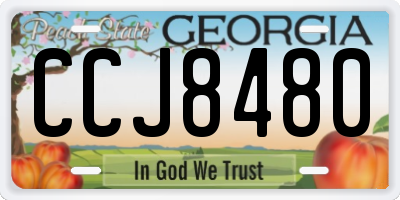 GA license plate CCJ8480