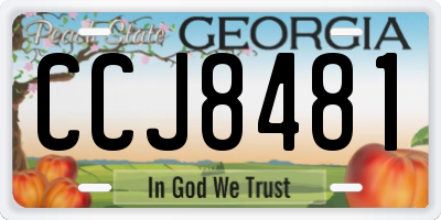 GA license plate CCJ8481