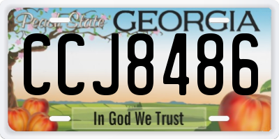 GA license plate CCJ8486