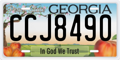 GA license plate CCJ8490