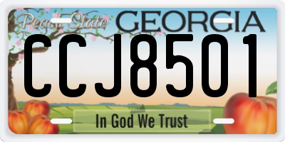 GA license plate CCJ8501