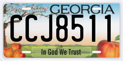 GA license plate CCJ8511