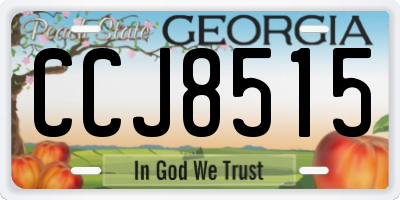 GA license plate CCJ8515