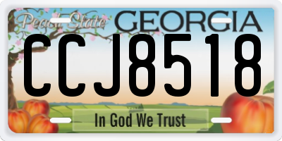 GA license plate CCJ8518