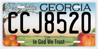 GA license plate CCJ8520