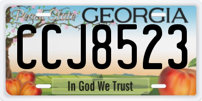 GA license plate CCJ8523